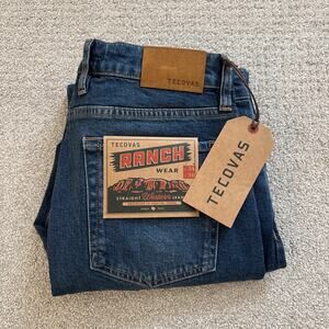 Tecovas Ranch Wear Jeans Mens 34/30 Blue Denim Pants Straight Leg Western Cowboy